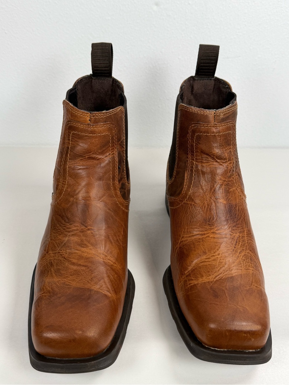 Ariat Midtown Rambler Mens Leather Chelsea Boots Size 9.5 EE Barn Brown 10019868 - Picture 3 of 16